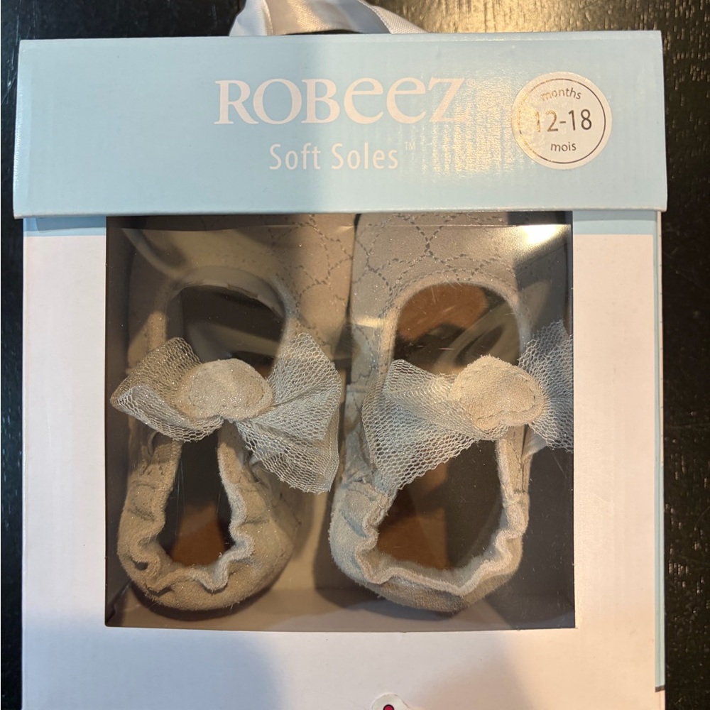 New Robeez Soft Soles Baby Shoes - Cream Lace